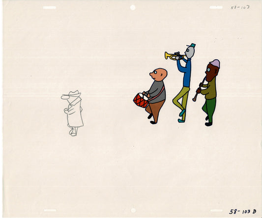 Sesame Street Cel and Drawing Detective Anticipation Production Cartoon Ivanick 1989 FS03