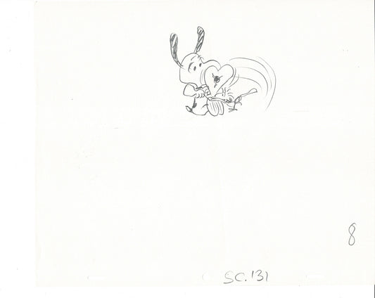 Charlie Brown Be My Valentine Holiday PEANUTS Cel Drawing 1975 Schulz 513