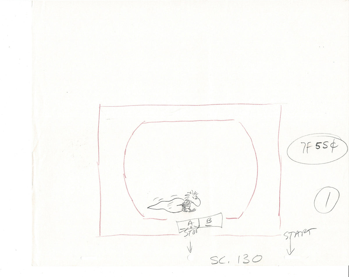 Charlie Brown Be My Valentine Holiday PEANUTS Cel Drawing 1975 Schulz 510