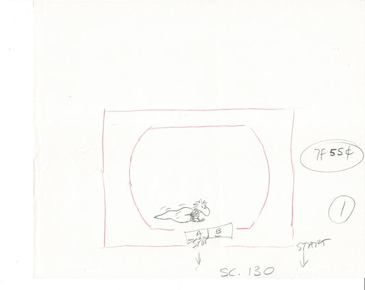 Charlie Brown Be My Valentine Holiday PEANUTS Cel Drawing 1975 Schulz 510