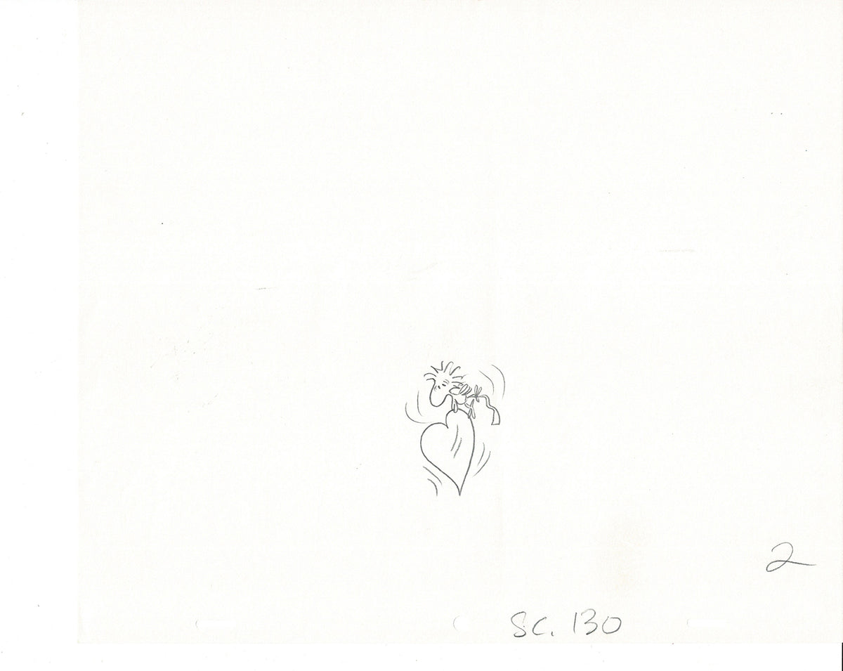 Charlie Brown Be My Valentine Holiday PEANUTS Cel Drawing 1975 Schulz 511