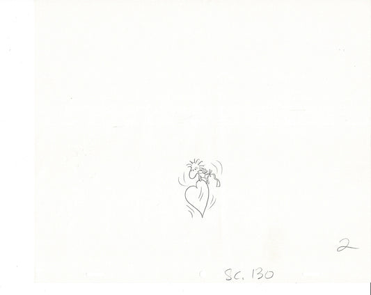 Charlie Brown Be My Valentine Holiday PEANUTS Cel Drawing 1975 Schulz 511
