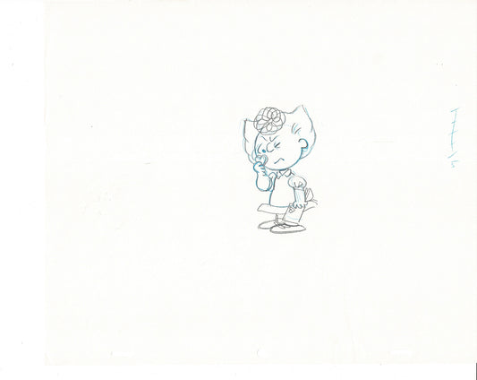 Charlie Brown Be My Valentine Holiday PEANUTS Cel Drawing 1975 Schulz 512