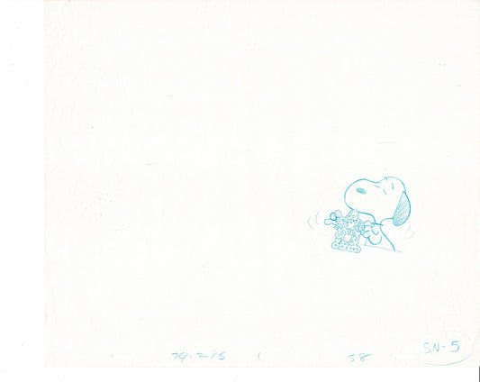 Charlie Brown Be My Valentine Holiday PEANUTS Cel Drawing 1975 Schulz 509