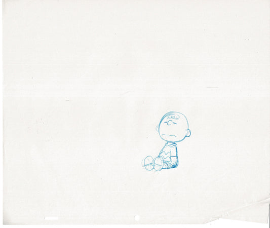 Charlie Brown Its Arbor Day Baseball Cel Drawing 1976 Schulz 528