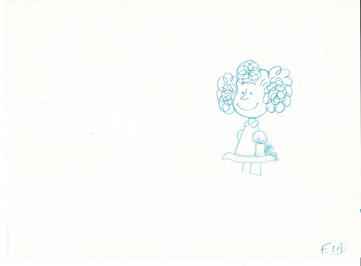 Charlie Brown Be My Valentine Holiday PEANUTS Cel Drawing 1975 Schulz 503