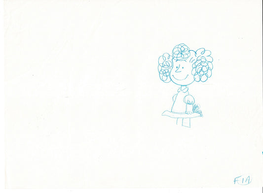 Charlie Brown Be My Valentine Holiday PEANUTS Cel Drawing 1975 Schulz 503