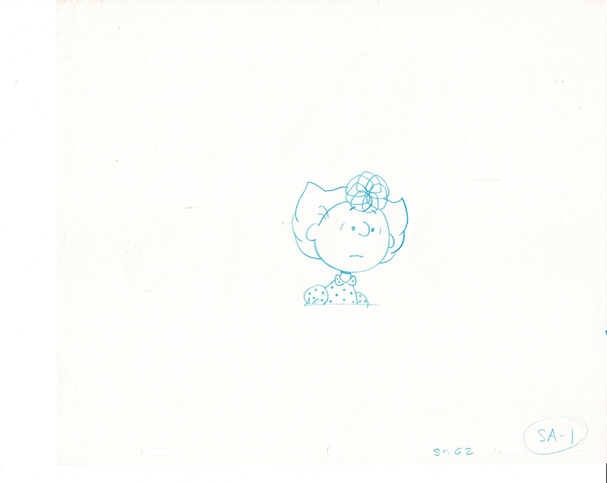 Charlie Brown Be My Valentine Holiday PEANUTS Cel Drawing 1975 Schulz 506