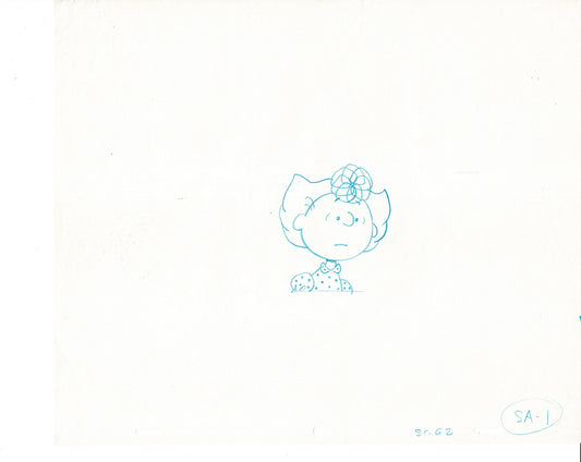 Charlie Brown Be My Valentine Holiday PEANUTS Cel Drawing 1975 Schulz 506