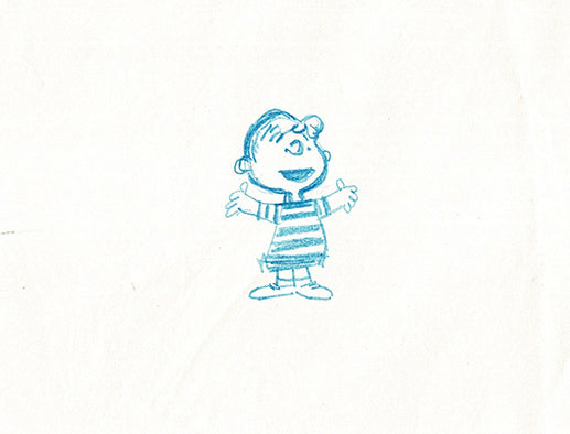 Charlie Brown Be My Valentine Holiday PEANUTS Cel Drawing 1975 Schulz 504