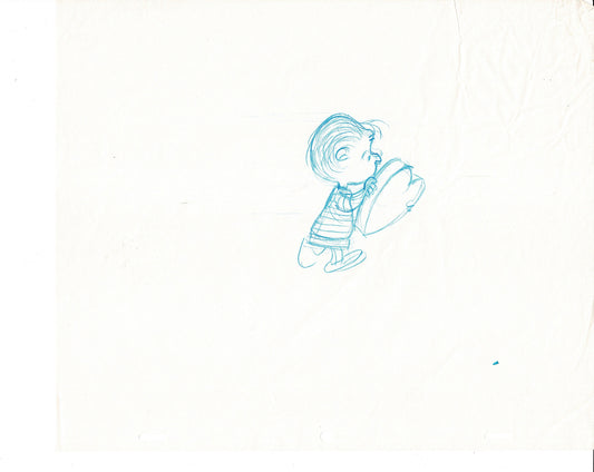 Charlie Brown Be My Valentine Holiday PEANUTS Cel Drawing 1975 Schulz 507