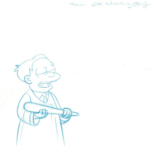 The Simpsons Whacking Day Martin Prince Production Cel Drawing Original Animation 1993 Fox DD-002
