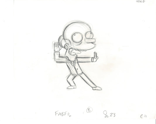 The Simpsons Mr Burns Head Production Cel Drawing Original Animation 2005 Fox DD-005