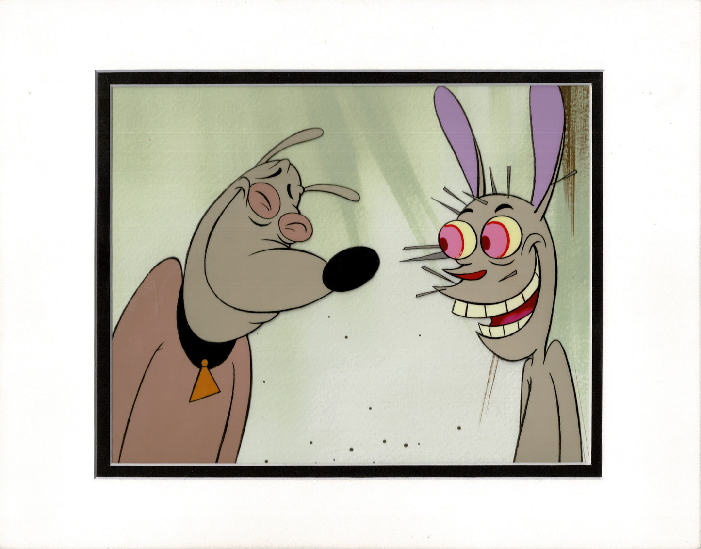Ren and Stimpy Production Animation Cels and OBG Background from Nickelodeon 1995 SP