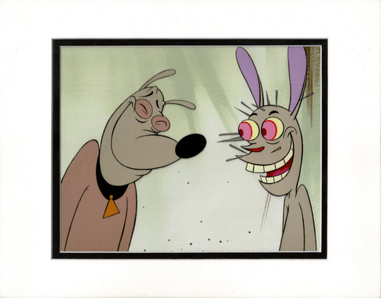 Ren and Stimpy Production Animation Cels and OBG Background from Nickelodeon 1995 SP
