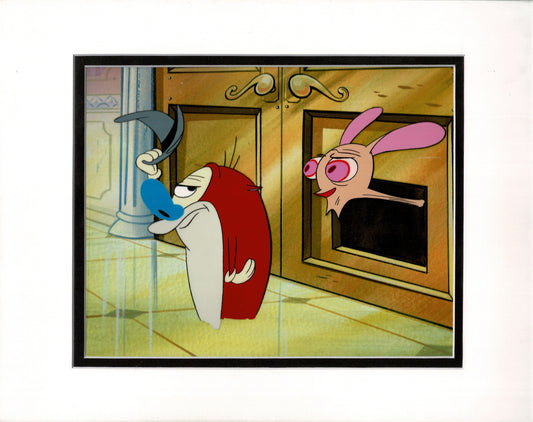 Ren and Stimpy Production Animation Cels and OBG Hand-Painted Original Background from Nickelodeon 1995 SU