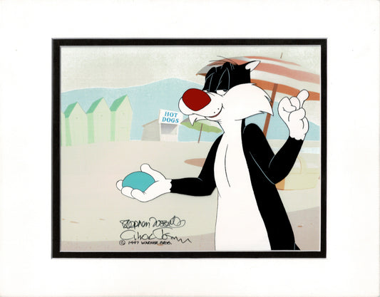 Sylvester Chuck Jones Signed Looney Tunes Production Animation Cel from Warner Bros 1997