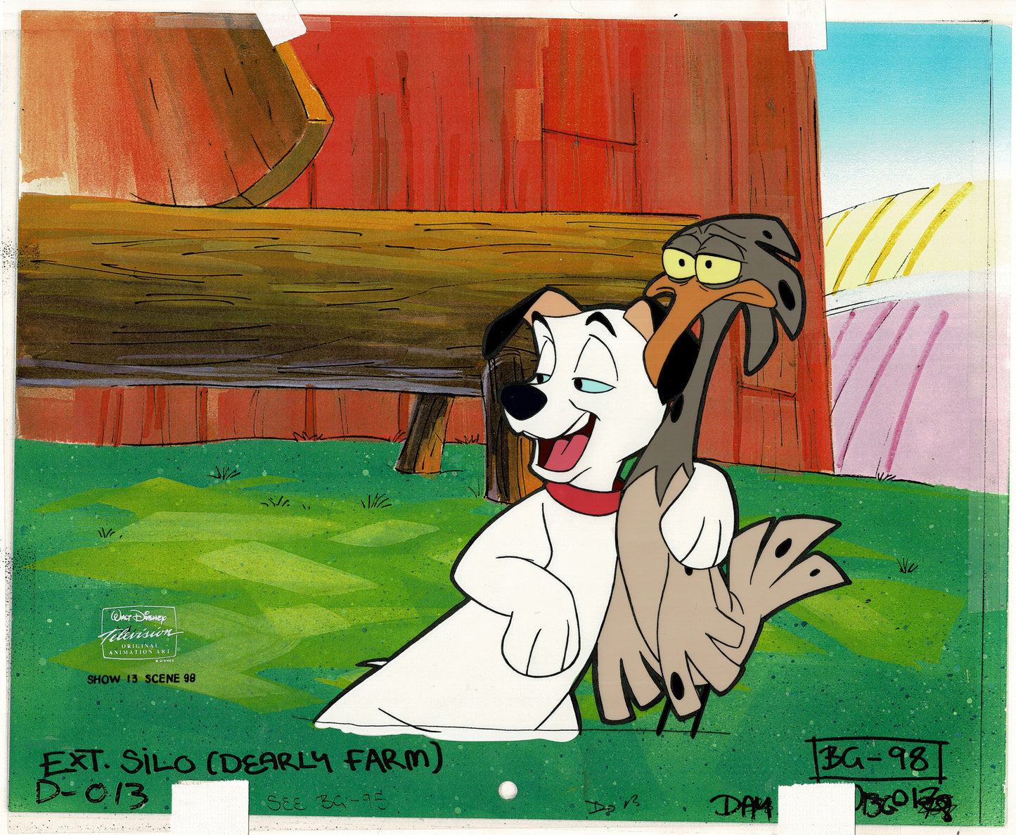 101 Dalmatians Lucky and Spot TV Cartoon Art Animation Cel and Drawing from 1997 C-DG