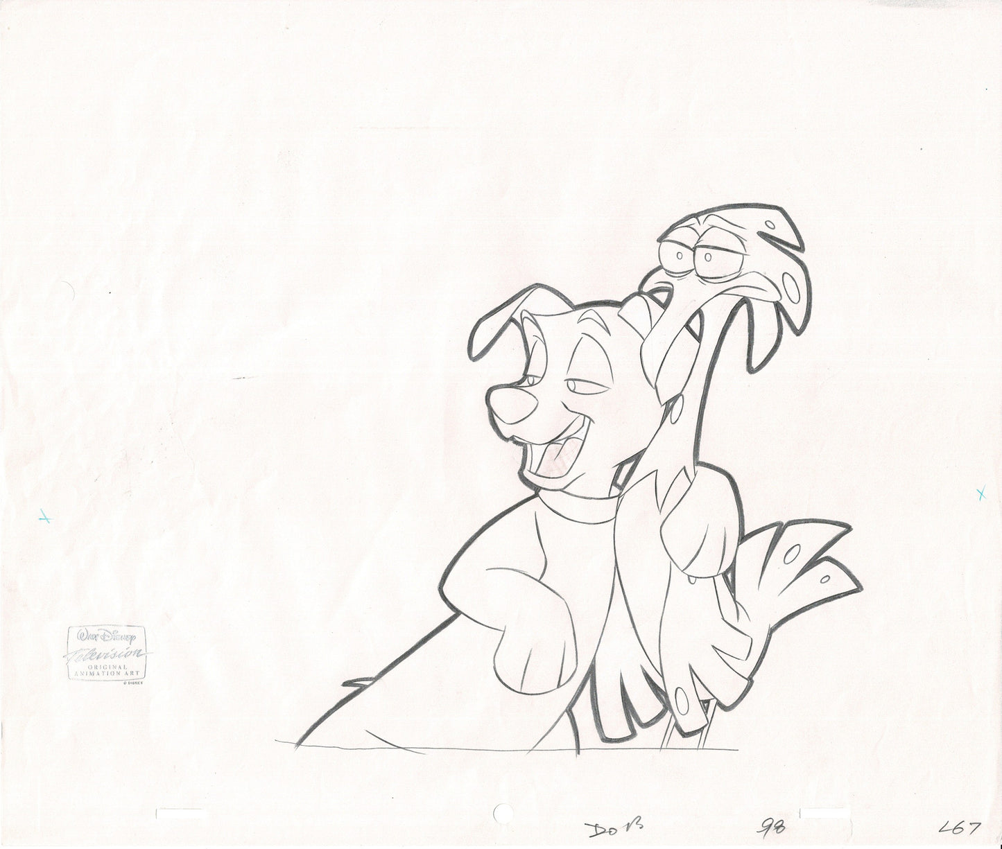 101 Dalmatians Lucky and Spot TV Cartoon Art Animation Cel and Drawing from 1997 C-DG