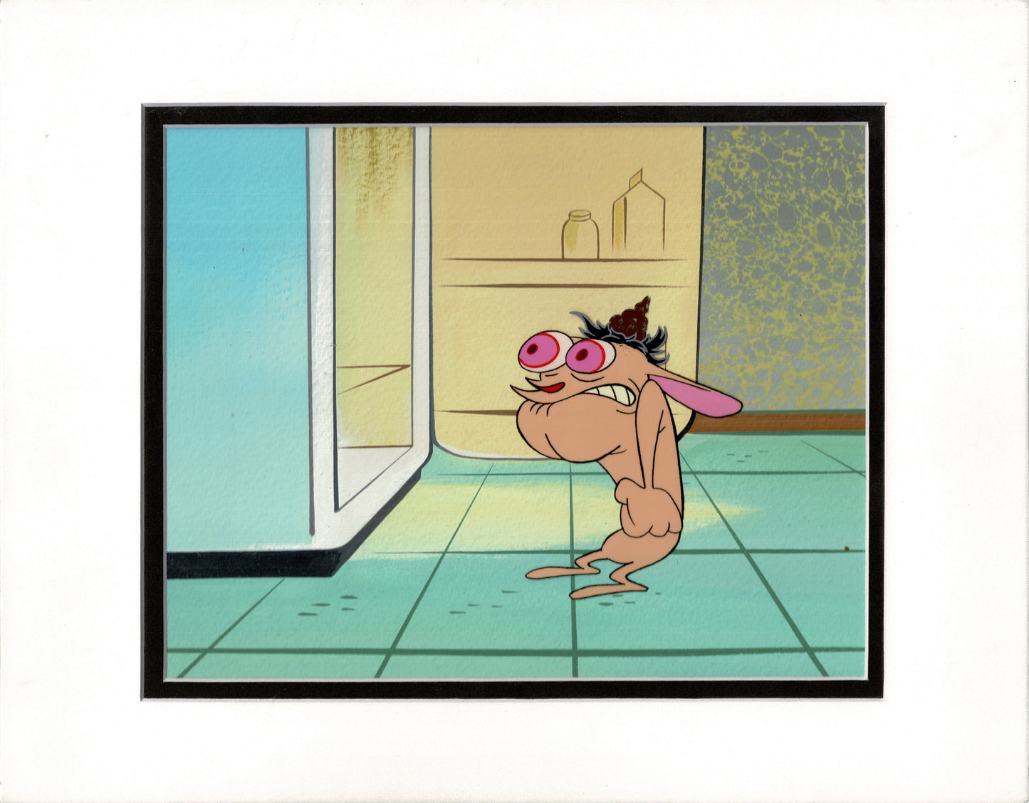 Ren and Stimpy Animation Cel + Background OBG MASTER SETUP Nickelodeon 1995 fr