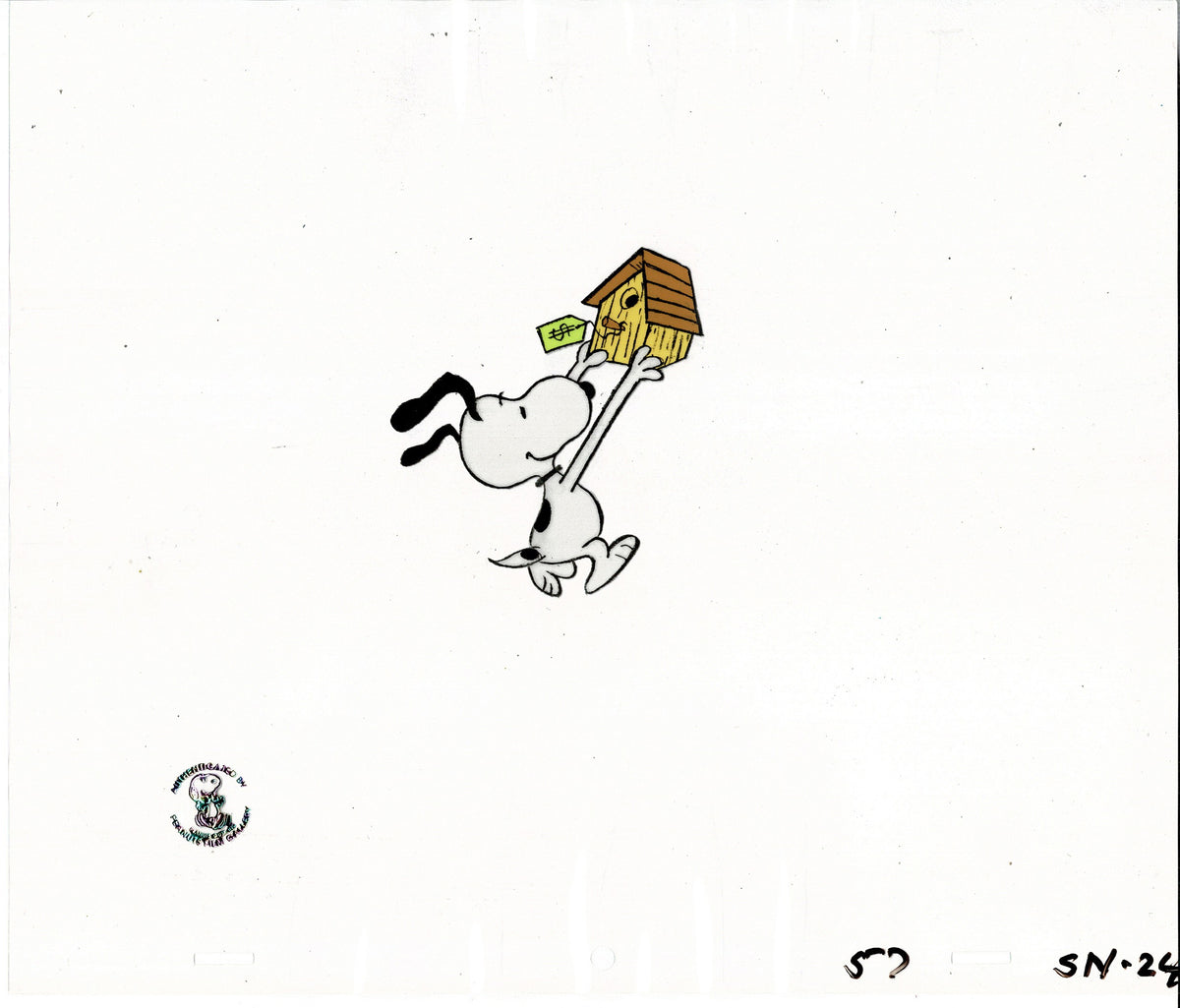 PEANUTS Charlie Brown Snoopy Production Animation Cel and Drawing from 1974 Melendez Studio-Direct Easter Beagle SN24