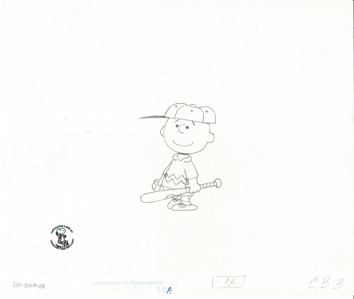 It's Spring Training Charlie Brown Baseball Peanuts Production Animation PAN Cel 1993 from Charles Schulz Melendez Studio A03