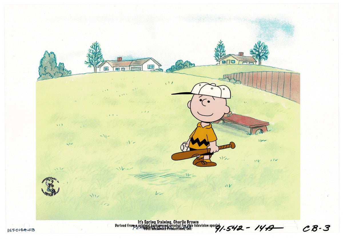 It's Spring Training Charlie Brown Baseball Peanuts Production Animation PAN Cel 1993 from Charles Schulz Melendez Studio A03