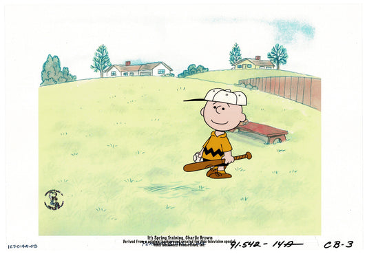 It's Spring Training Charlie Brown Baseball Peanuts Production Animation PAN Cel 1993 from Charles Schulz Melendez Studio A03