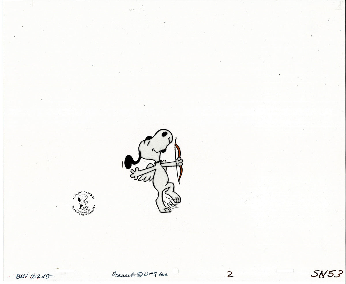 PEANUTS Be My Valentine Charlie Brown Snoopy Production Animation Cel and Drawing from 1975 Charles Schulz Melendez Studio-Direct 215