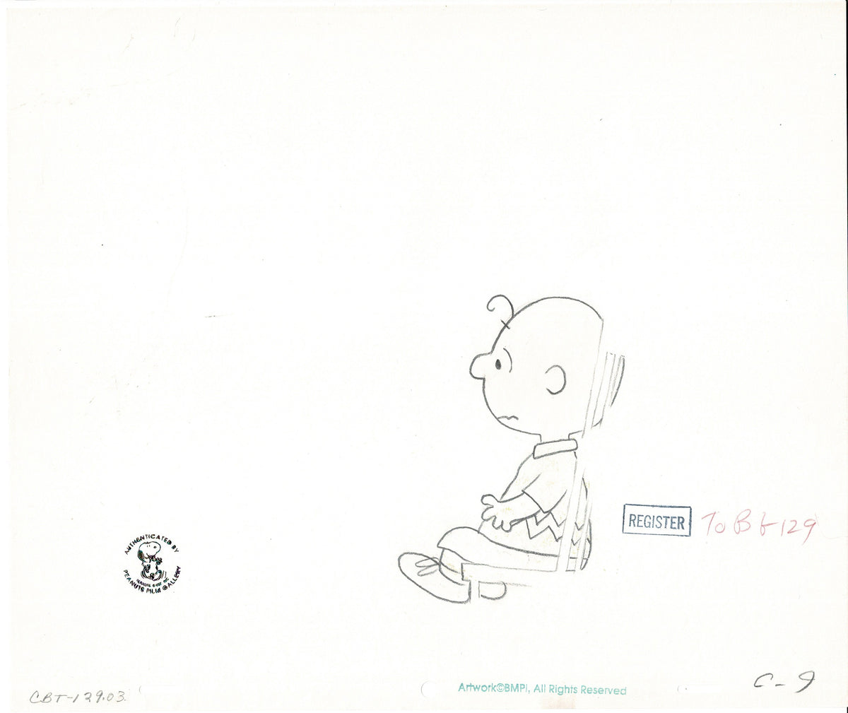 A Charlie Brown Thanksgiving Peanuts Production Animation Cel 1973 from Charles Schulz Melendez Studio 12903