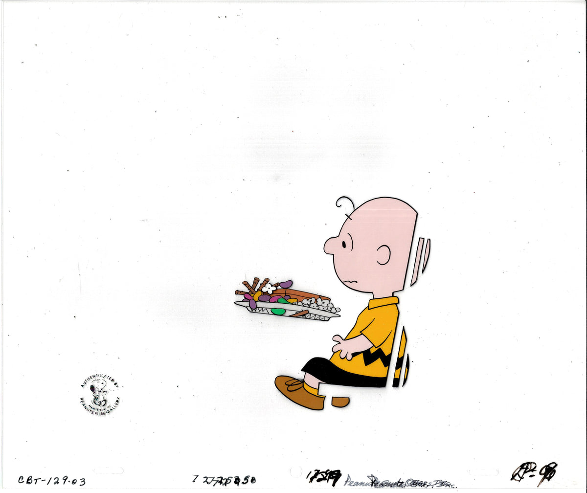 A Charlie Brown Thanksgiving Peanuts Production Animation Cel 1973 from Charles Schulz Melendez Studio 12903