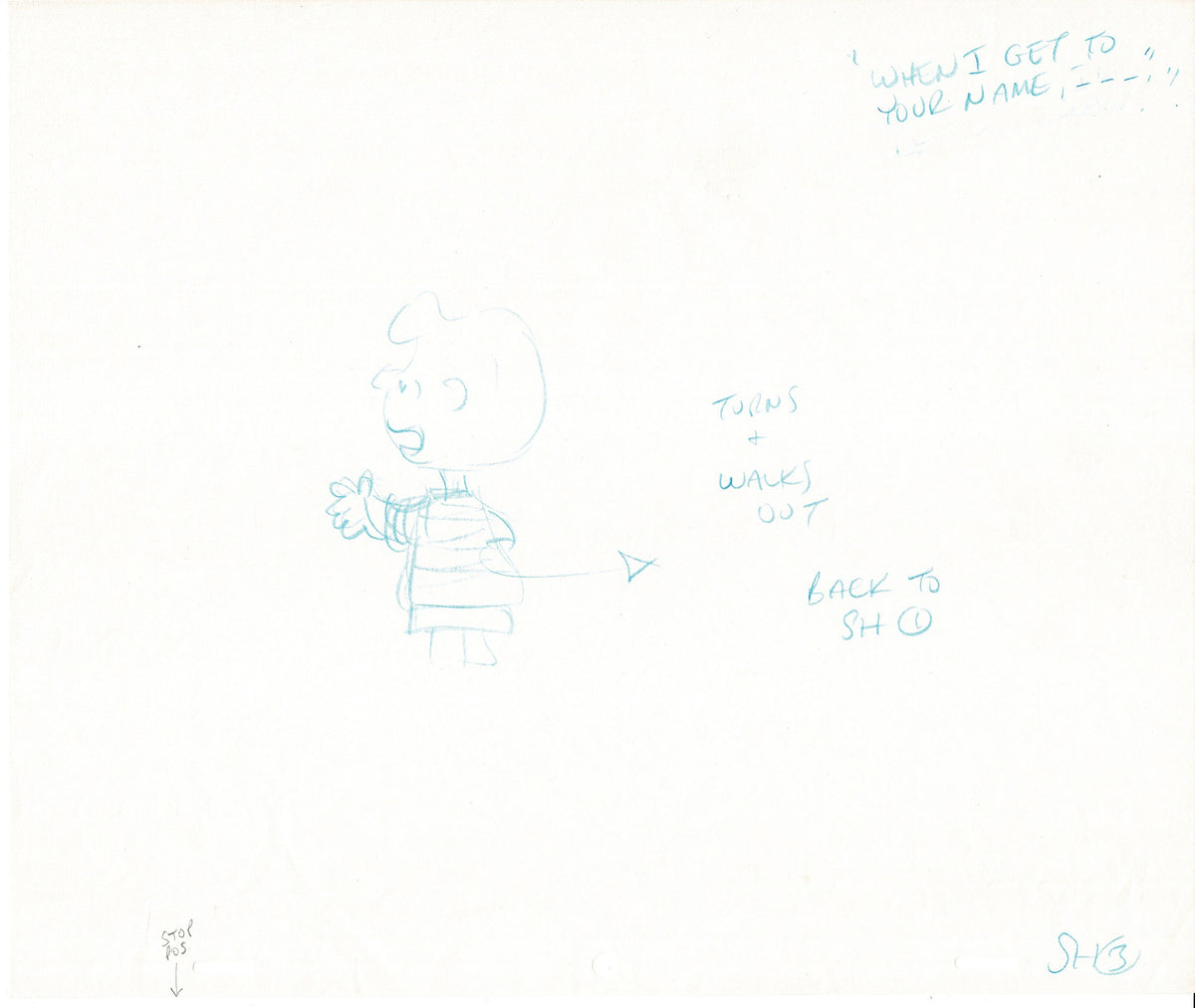 Charlie Brown Be My Valentine Holiday PEANUTS Cel Drawing 1975 Schulz 502