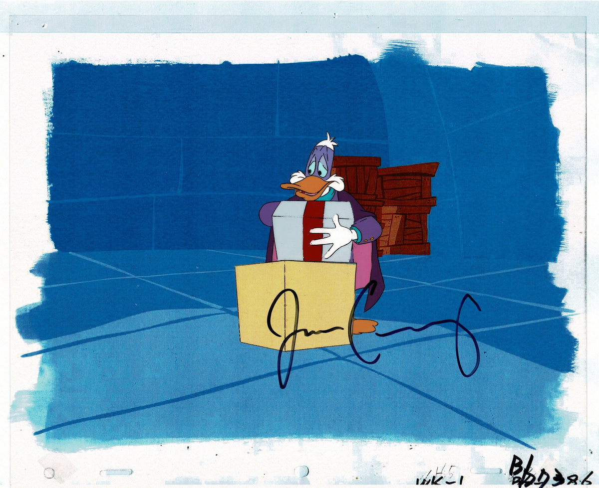 DARKWING DUCK Disney Signed Jim Cummings Production Animation Cel 1991-1992