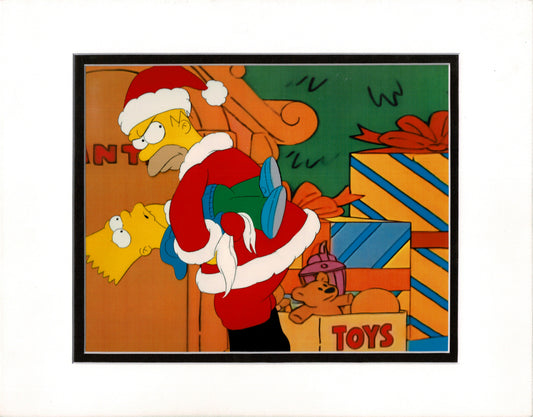 Simpsons Bart and Homer Original Production Animation Cel from the FIRST Series Episode in 1989 on Fox