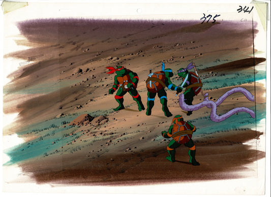 Teenage Mutant Ninja Turtles TMNT Production Animation Cel and Background 87-96