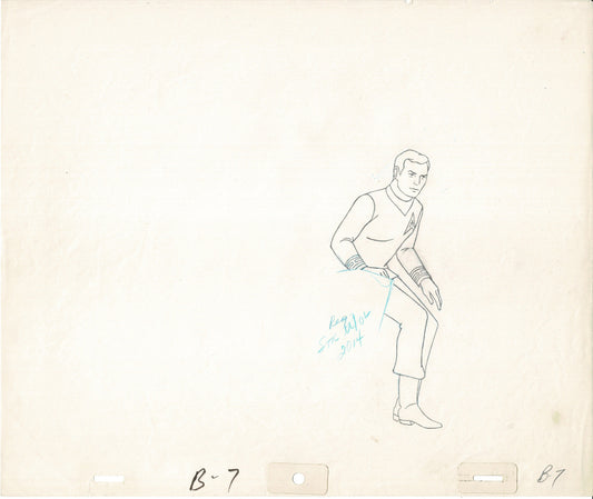 Star Trek Kirk Cartoon Production Animation Cel Drawing Filmation 1973-74 B7