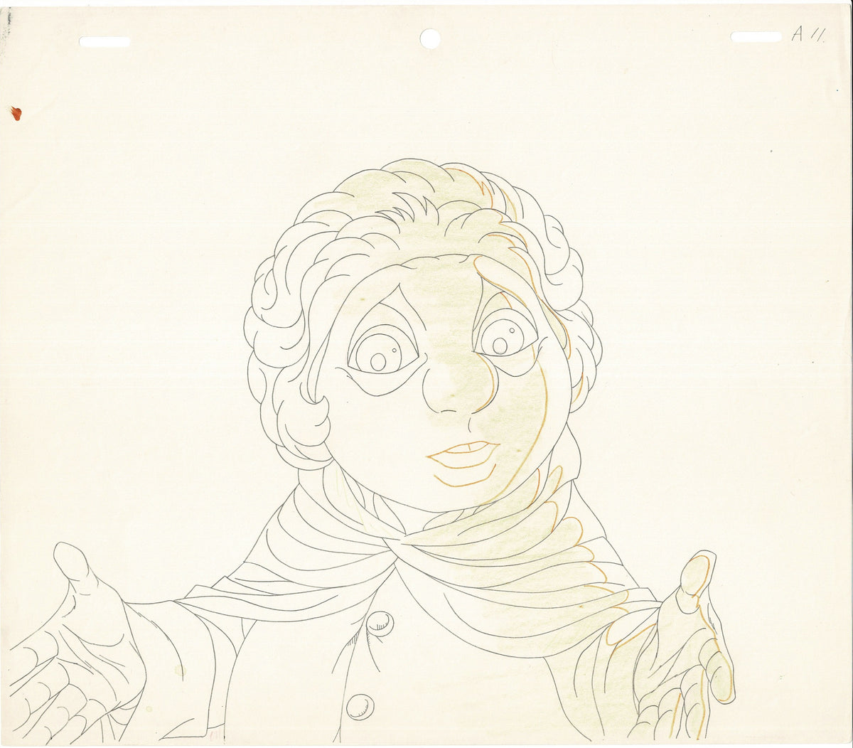 The Hobbit Set of 3 Production Animation Cel Drawings Rankin-Bass 1977 Tolkien Bilbo Gandalf and Goblins
