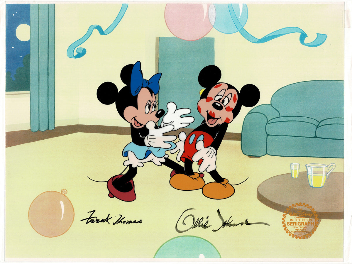 Mickey Mouse and Minnie Mouse Walt Disney Serigraph Limited Cel Signed by Frank Thomas and Ollie Johnston
