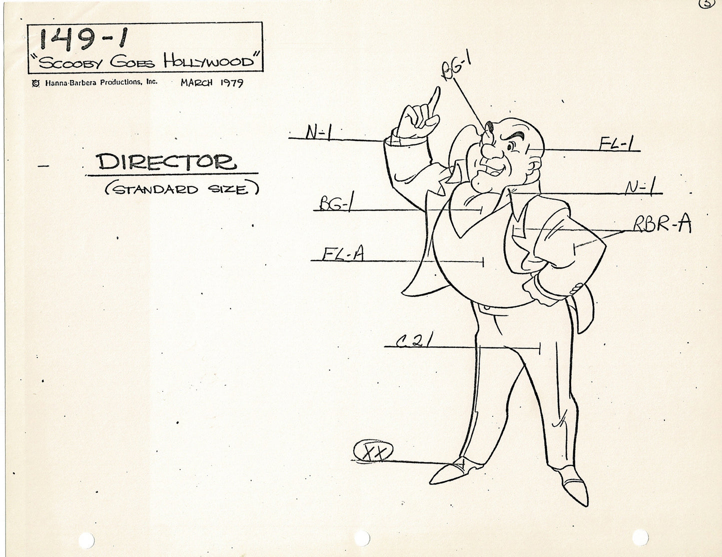 Scooby-Doo and Shaggy 1979 Production Model Sheet Copy Lot of 11 Pages from Hanna Barbera's Scooby Goes Hollywood