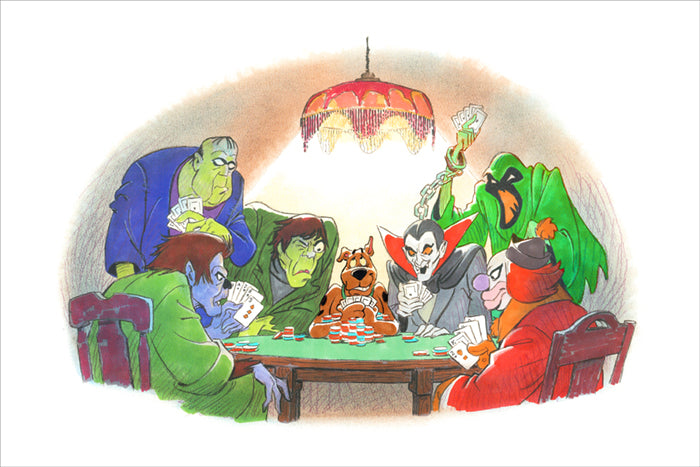 Scooby-Doo Bob Singer SIGNED Limited Edition Giclee Print on Paper - Monster Poker - REGULAR Edition of 75