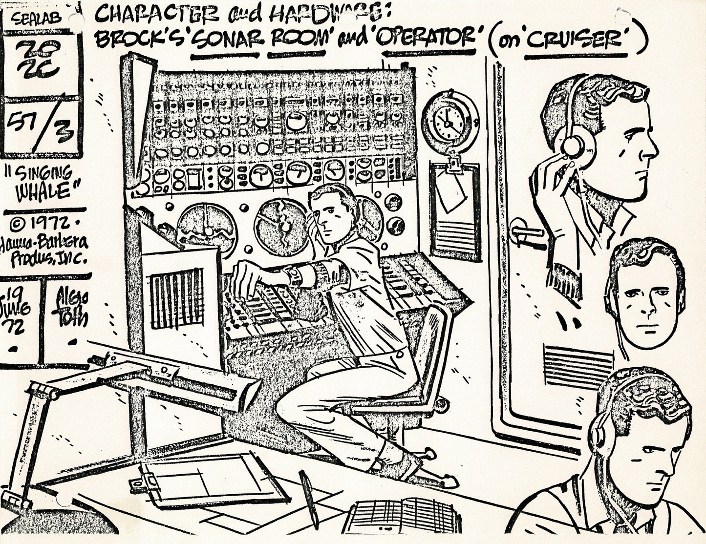 Sealab 2020 1972 Alex Toth Production Model Sheet Copy Lot of 69 Pages from Hanna Barbera