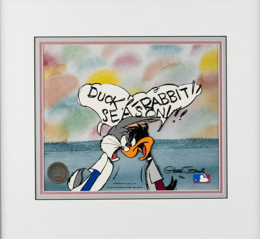 Chuck Jones SIGNED Bugs Bunny and Daffy Duck MLB Baseball Limited Edition Cel Looney Tunes Warner Brothers 1991 OH