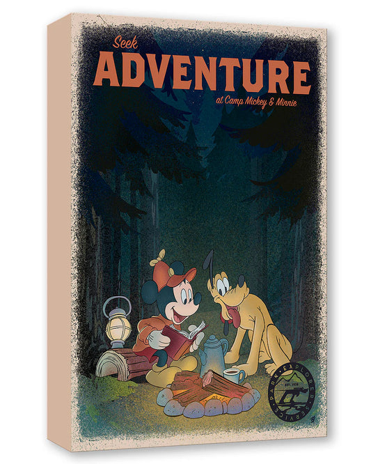 Mickey Mouse Pluto Hiking Camping Walt Disney Fine Art Bret Iwan Limited Edition of 1500 TOC Treasures on Canvas Print "Seek Adventure"