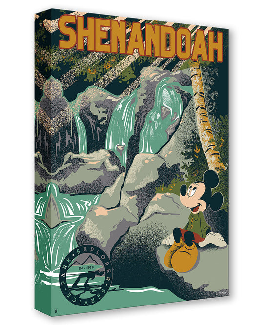 Mickey Mouse Hiking Walt Disney Fine Art Bret Iwan Limited Edition of 1500 TOC Treasures on Canvas Print "Shenandoah" National Park