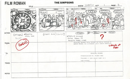 The Simpsons Production Animation Storyboard Copy Fox 2003 CS-03