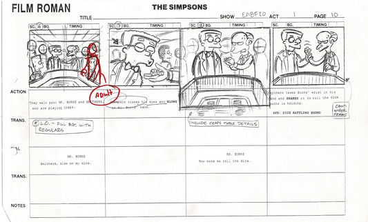The Simpsons Production Animation Storyboard Copy Fox 2003 CS-05