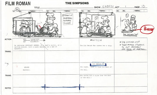The Simpsons Production Animation Storyboard Copy Fox 2003 CS-08