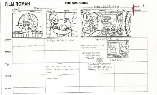 The Simpsons Production Animation Storyboard Copy Fox 2003 CS-13