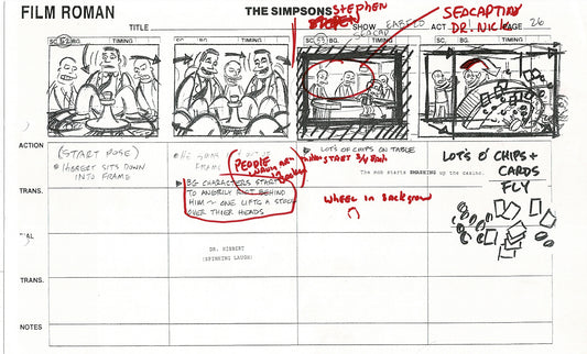 The Simpsons Production Animation Storyboard Copy Fox 2003 CS-21
