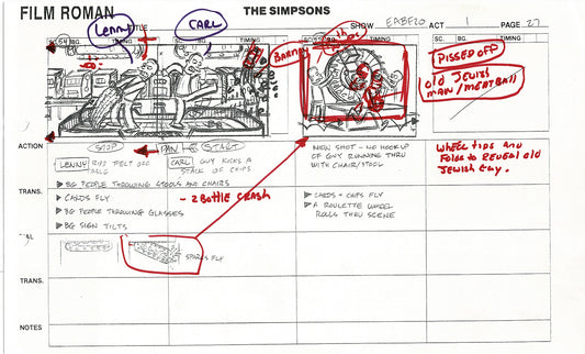 The Simpsons Production Animation Storyboard Copy Fox 2003 CS-22